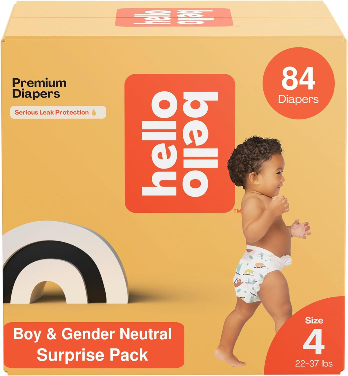 Hello Bello Premium Diapers, Size 4 (22-37 lbs) Surprise Pack for Boys - 84 Count, Hypoallergenic