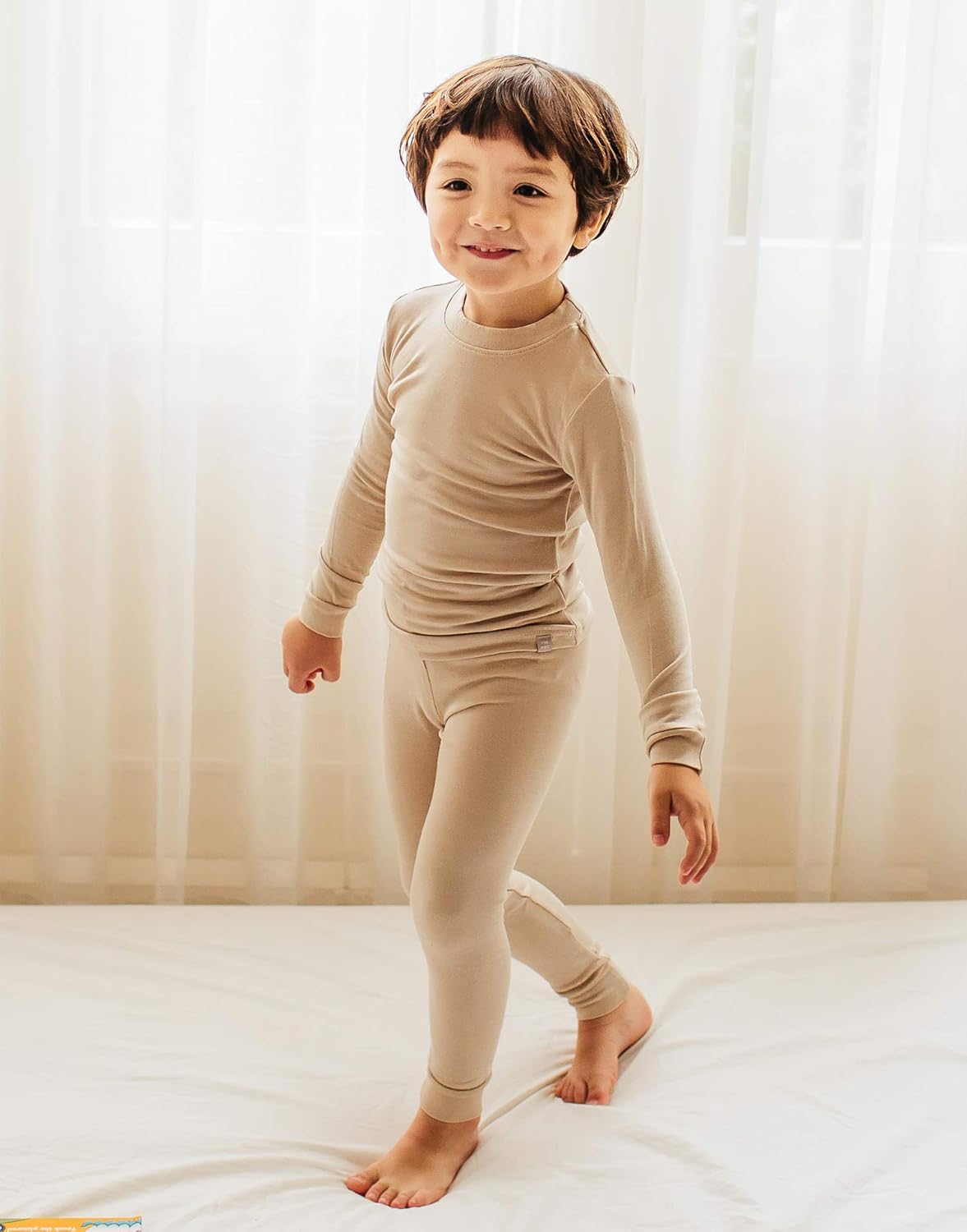 VAENAIT 6M-12Y Toddler Kids Girls Boys Soft Comfy Modal Tencel Solid Raglan Sleepwear Pajamas Pjs