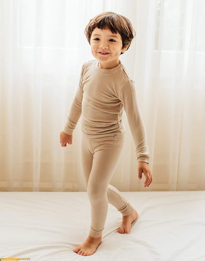 VAENAIT 6M-12Y Toddler Kids Girls Boys Soft Comfy Modal Tencel Solid Raglan Sleepwear Pajamas Pjs