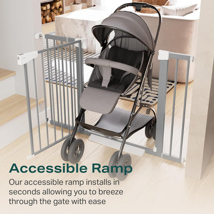 Cumbor 29.7-46" Baby Gate for Stairs, Gifts for Mom-Auto Close Dog Gate for The House, Easy Install
