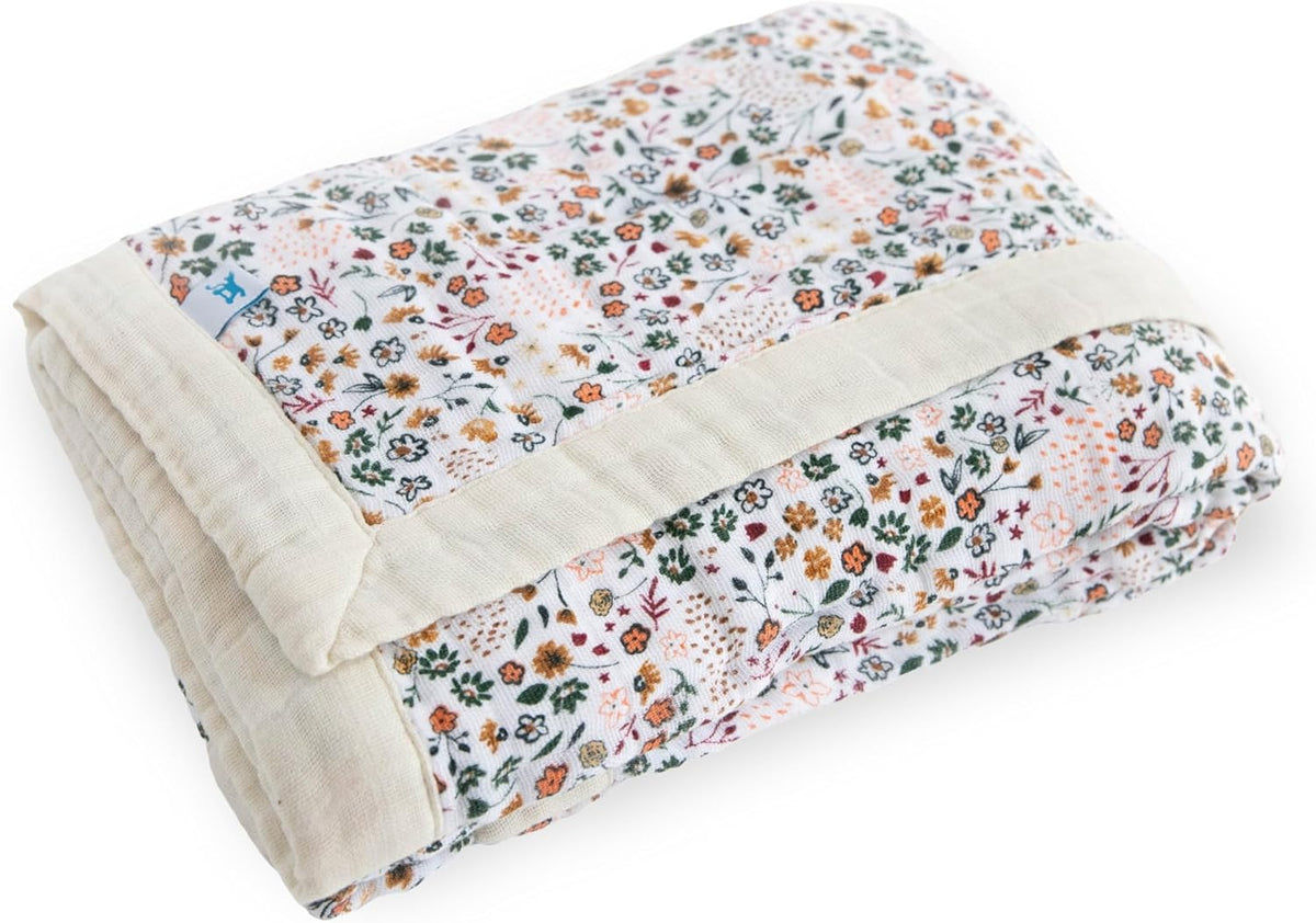 Little Unicorn Newborn Receiving Quilt | Ultra- Soft, Multi-Layered Muslin Fabric | Gift for