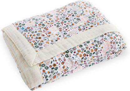 Little Unicorn Newborn Receiving Quilt | Ultra- Soft, Multi-Layered Muslin Fabric | Gift for
