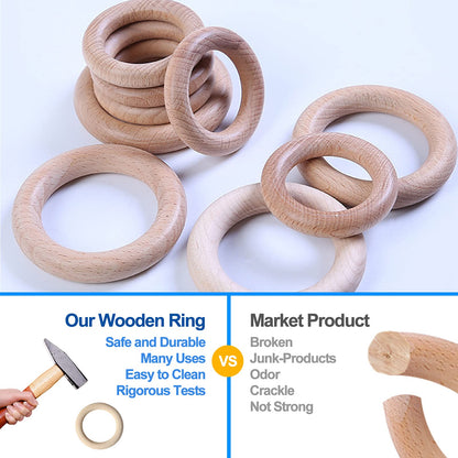 Arudyo Baby Teething Toys Silicone Teethers BPA Free Silicone Rudder with Wooden Ring Soothe Babies