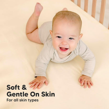 KeaBabies 2-Pack Organic Crib Sheets for Boys, Girls - 52x28 Fitted Crib Mattress Sheet Neutral