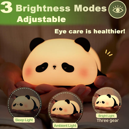DREAMING MY DREAM Cute Panda Night Light, LED Squishy Novelty Animal Night Lamp, 3 Level Dimmable