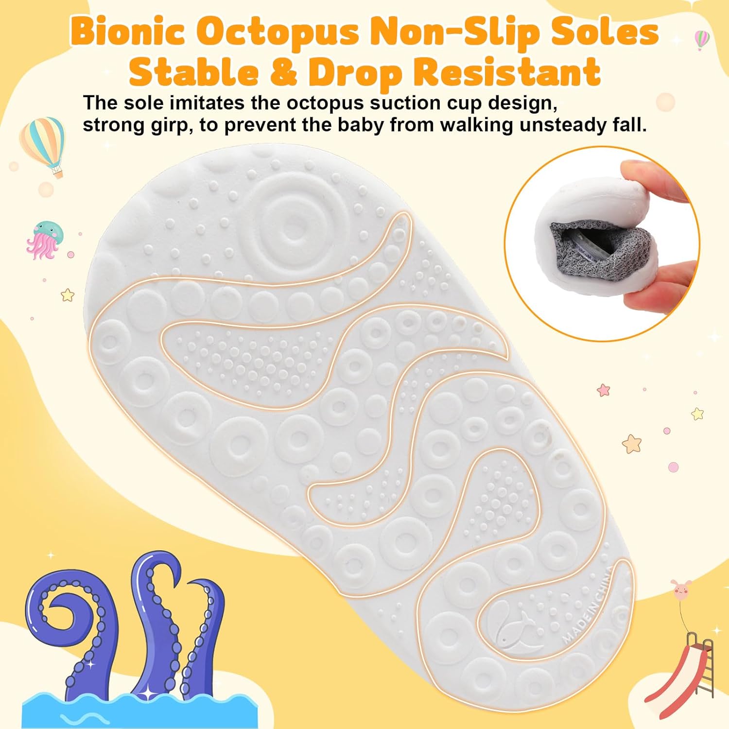 FEETCITY Baby First Walking Shoes Wide Baby Shoes Infant Sneakers Newborn Crib Shoe Barefoot