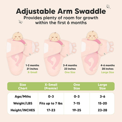3-Pack Organic Baby Swaddle Sleep Sacks - Swaddles for Newborns, Infant 3-6 Months, Baby Girls
