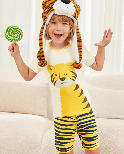 Bamboo Viscose Toddler Animal Pajamas Boys Girls Kids Cool Short Summer 12M-8Y Snug fit Pjs Set 2pcs