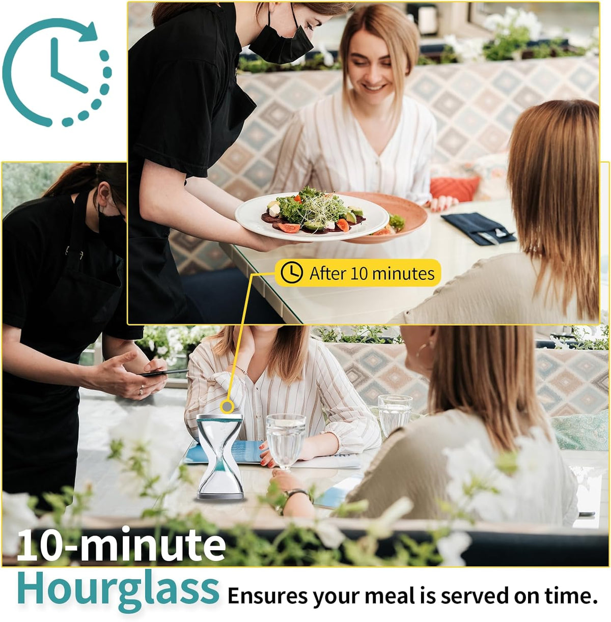 Sand Timer 10 Minute Hourglass Timer, Plastic Sand Clock 10 Minutes, Office pressure relief
