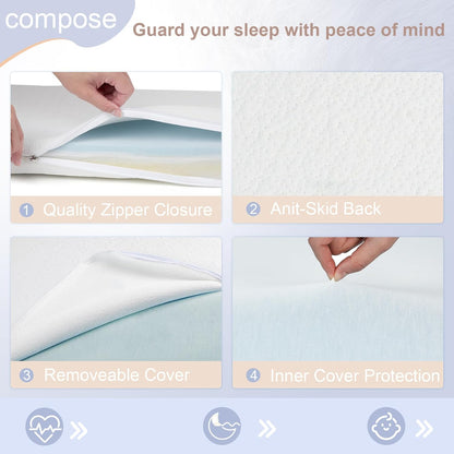 NeoBorn Baby Bassinet Mattress Pad, 47" x 23.6" Dual Sided Comfort Gel Memory Foam Mattress with