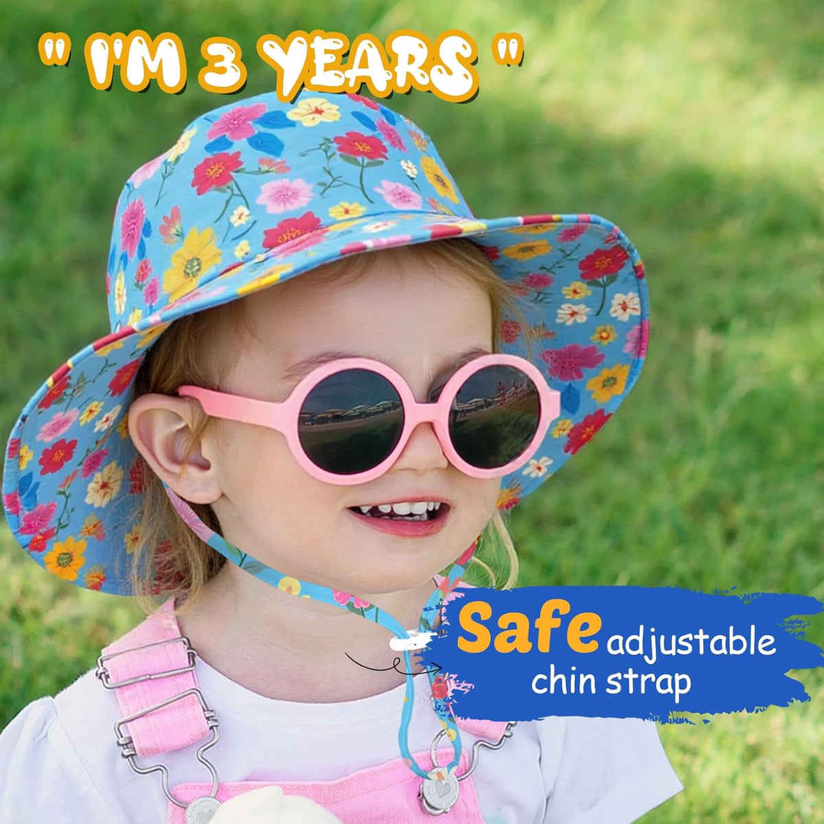 Baby Sun Hat Kids Summer UPF 50+ Toddler Bucket Hat Wide Brim Adjustable Beach Hats for Boys Girls