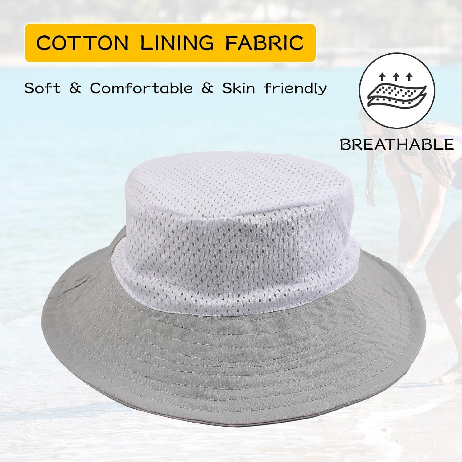Peecabe Summer Baby Sun Hat for Boys Girls UPF 50+ Wide Brim Toddle Bucket Hat Adjustable Baby