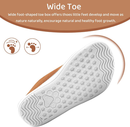 WateLves Toddler Little Kids Wide Barefoot Shoes The First Walking Shoes Girls Boys Breathable Zero