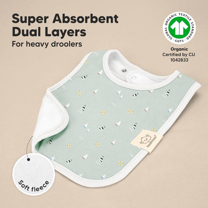 KeaBabies 8-Pack Organic Baby Bibs for Boys, Girls - Super Absorbent Cotton Drool Bibs for Baby