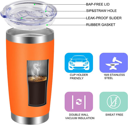 VEGOND 20oz Tumbler with Lid and Straw Stainless Steel Tumbler Cup Bulk Vacuum Insulated Double