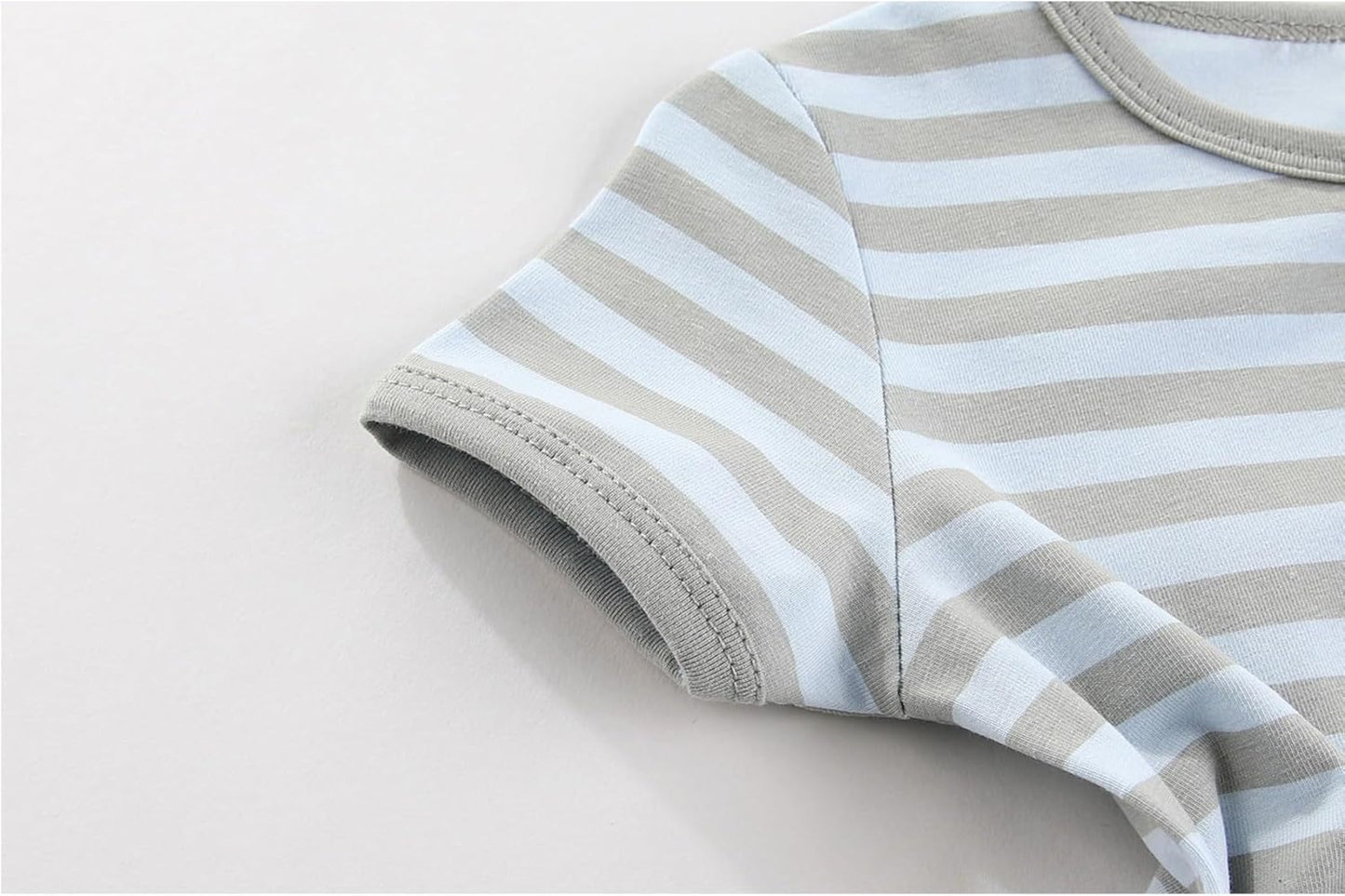2 Pack Unisex Baby Short Sleeve Rompers 2 Way Zipper New Born One-Piece Jumpsuits 0-24Months Infant