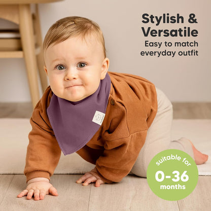 8-Pack Organic Baby Bandana Bibs for Girls - Super Absorbent Triangle Baby Bibs for Drooling and