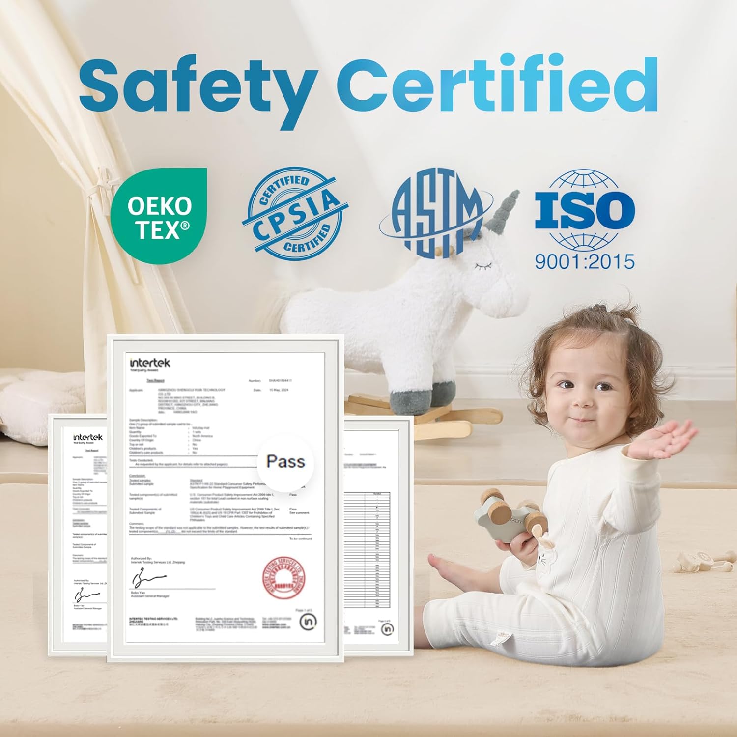 Baby Play Mat for Kids Room,Extra Thick Elasti-Foam Anti-Fall Cushion Mat for