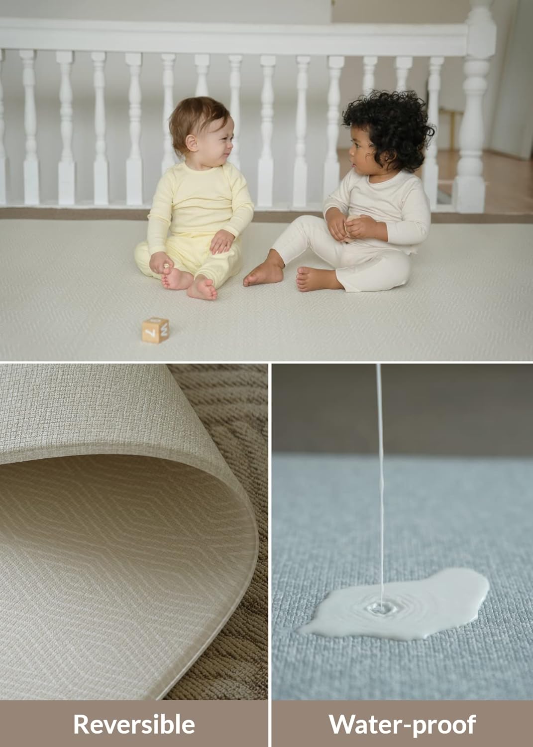 Baby Care Play Mat (Medium, Hygge - Aztec & Arbor) 73" x 49" Original One-Piece Reversible Rollable