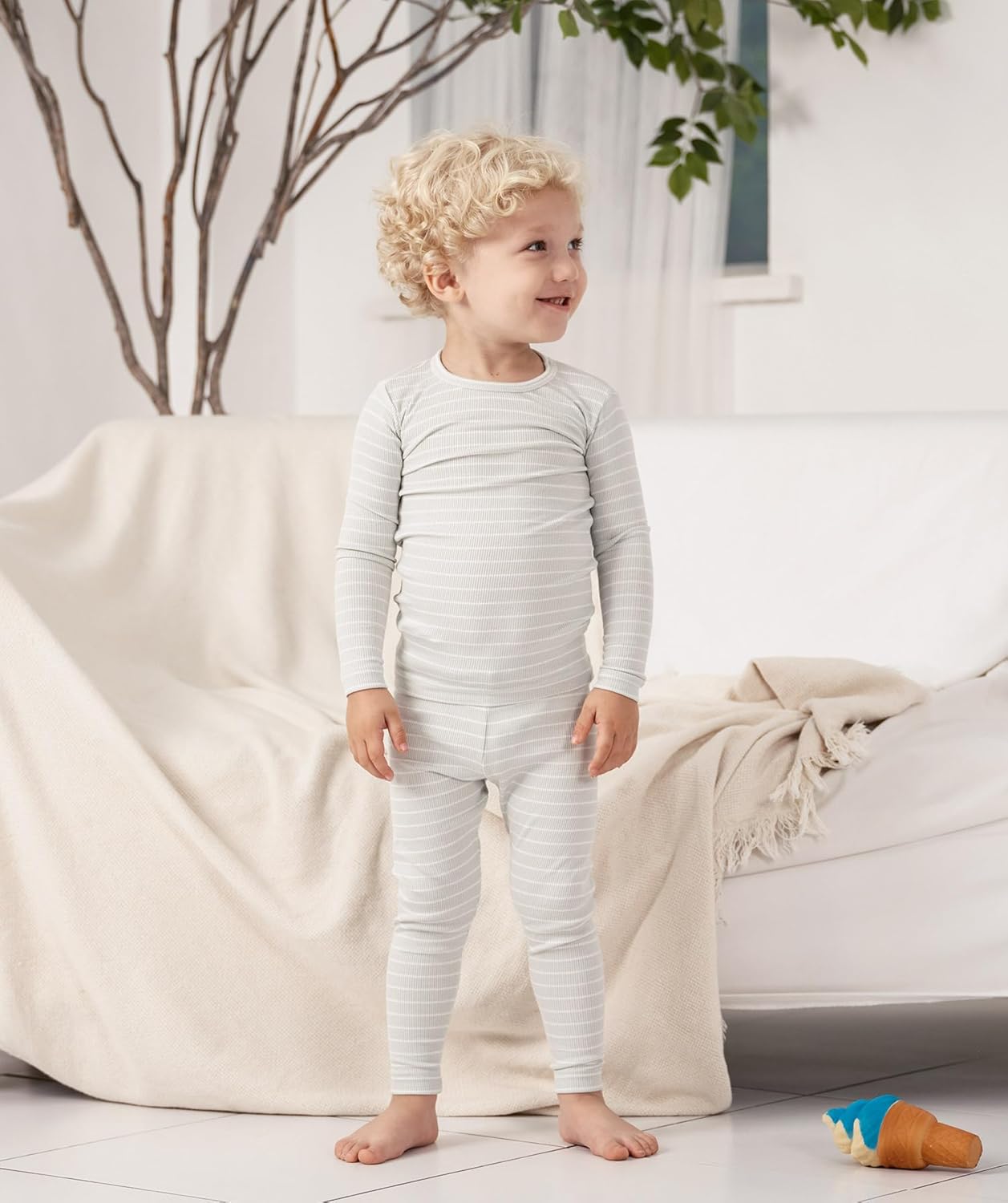 AVAUMA Stripe Pattern Baby Boys Girls Pajama Set Kids Toddler Snug fit Ribbed Sleepwear pjs for