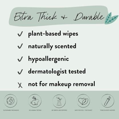 The Honest Company Calm + Cleanse Naturally Scented Wipes | Cleansing Multi-Tasking Wipes | 99%