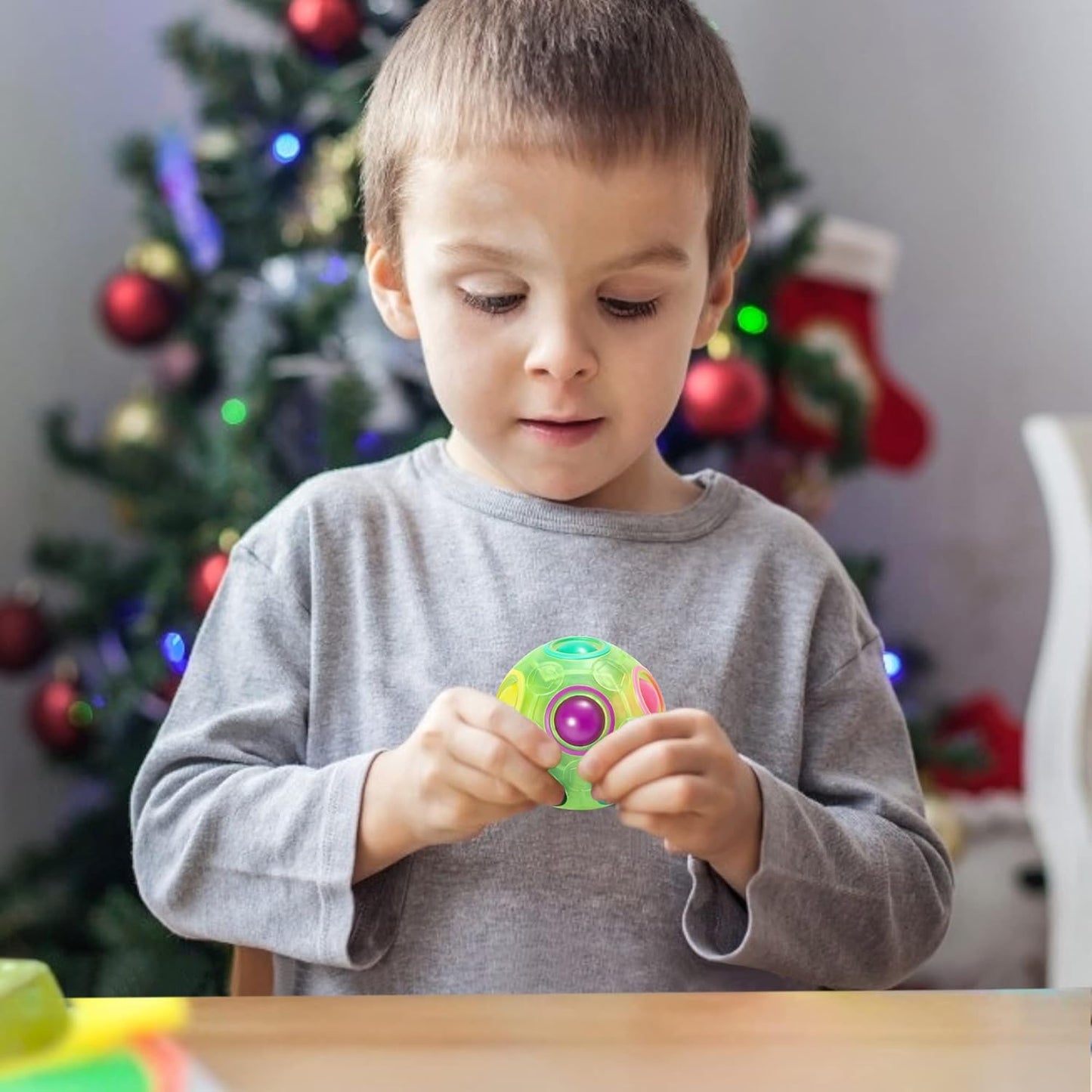 Vdealen Magic Rainbow Puzzle Ball, Fidget Ball Puzzle Brain Teaser Fidget Toy for Boys & Girls