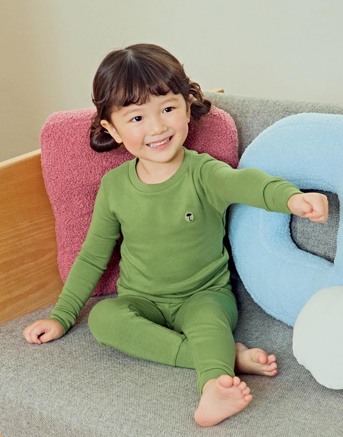 moimoln 6M-8Y Modal Cotton Solid Soft Breathable Baby Toddler Boys Girls Snug fit Pjs Long Sleeve