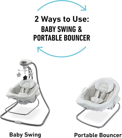 Graco DuetConnect LX Seat & Bouncer, Multi-Direction Seat, Multiple Swinging Speeds, Easily
