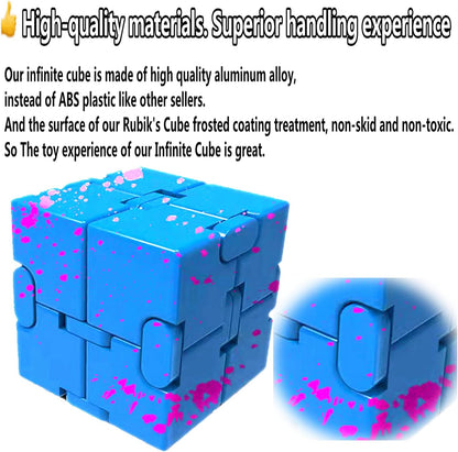 Metal Fidget Toys Infinity Cube for Men Christmas Day Gifts Anxiety Stress Relief Aluminum Alloy