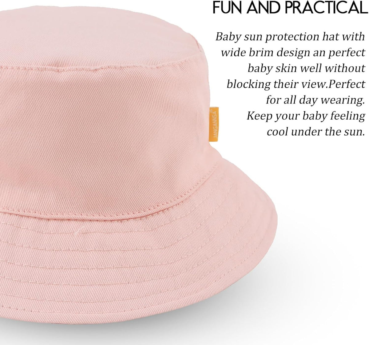 JANGANNSA Cotton Baby Sun Hat Infant Toddler Boys Girls Bucket Hats Summer Sun Protection Kids