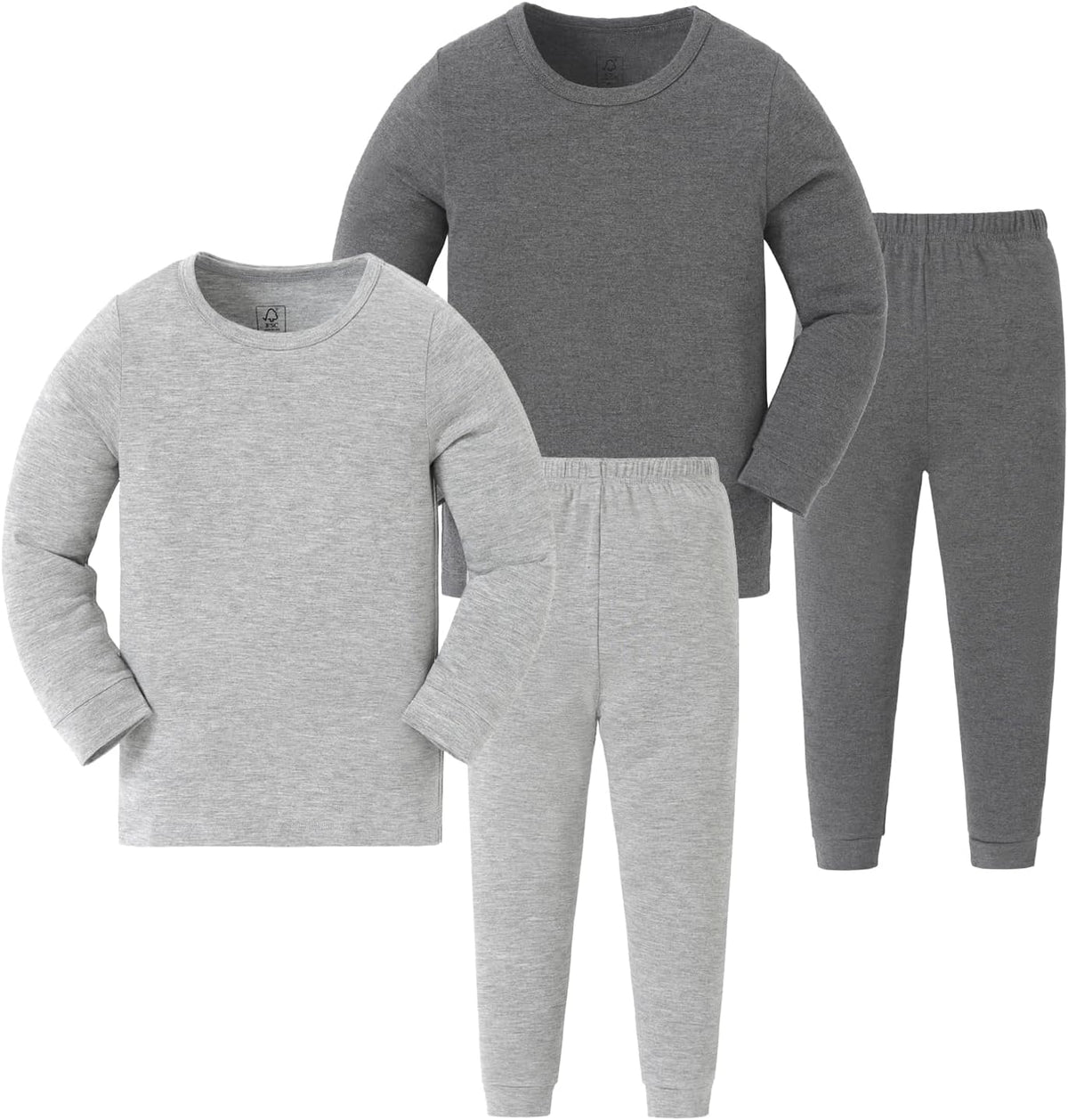 JunNeng Bamboo Viscose Pajamas for Toddler Baby, Boys Girls Solid Snug Fit Pajamas Long Sleeve
