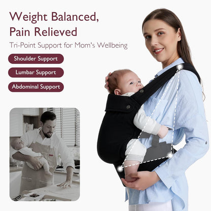 Momcozy Baby Carrier - Ergonomic, Cozy and Lightweight Carrier for 7-44lbs, Effortless to Put On