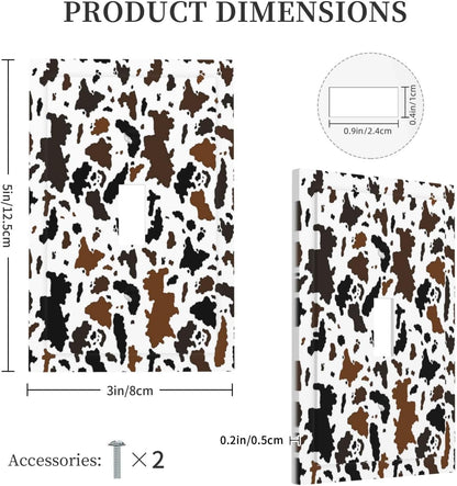 Decorative Light Switch Cover Rustic Cowhide Highland Cow Milk Cow 1 Gang Single Toggle Device