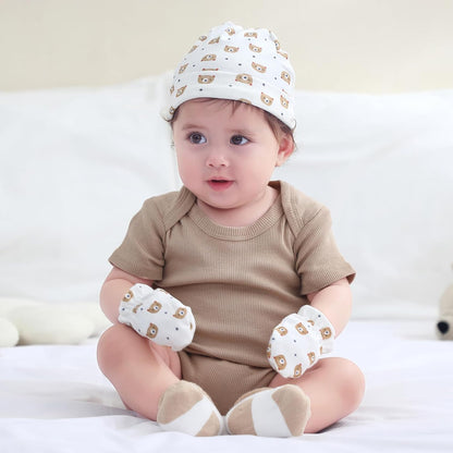 Baby Hats Mittens and Socks Set Cotton Newborn Hat Beanie Soft Infant Girls Boys Caps Gloves 0-6