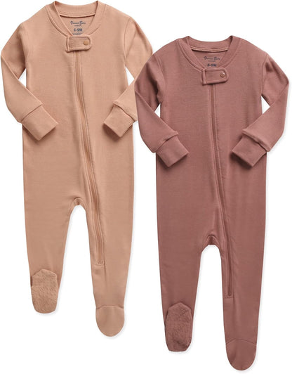 VAENAIT BABY Infant Toddler Boys Girls Footed One-Piece Sleep and Play Premium Modal Pajamas 1-2