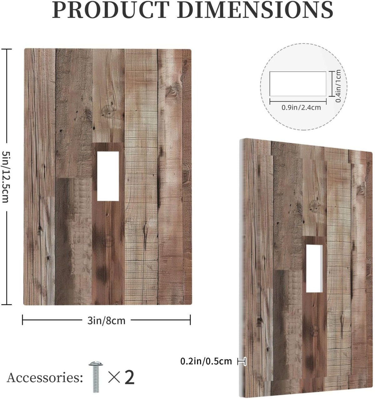 Decorative Switch Covers Plate Retro Wood Plank Vintaga Wooden Board 1 Gang Wall Plate Unique