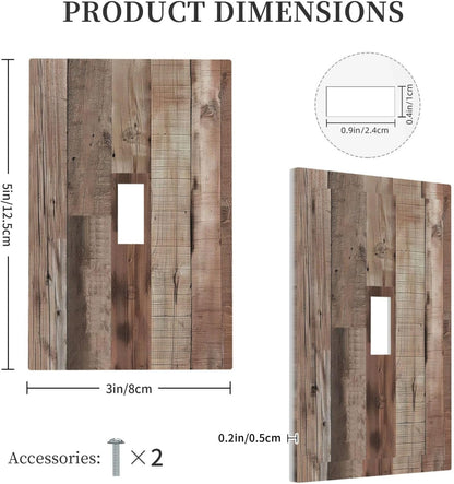 Decorative Switch Covers Plate Retro Wood Plank Vintaga Wooden Board 1 Gang Wall Plate Unique
