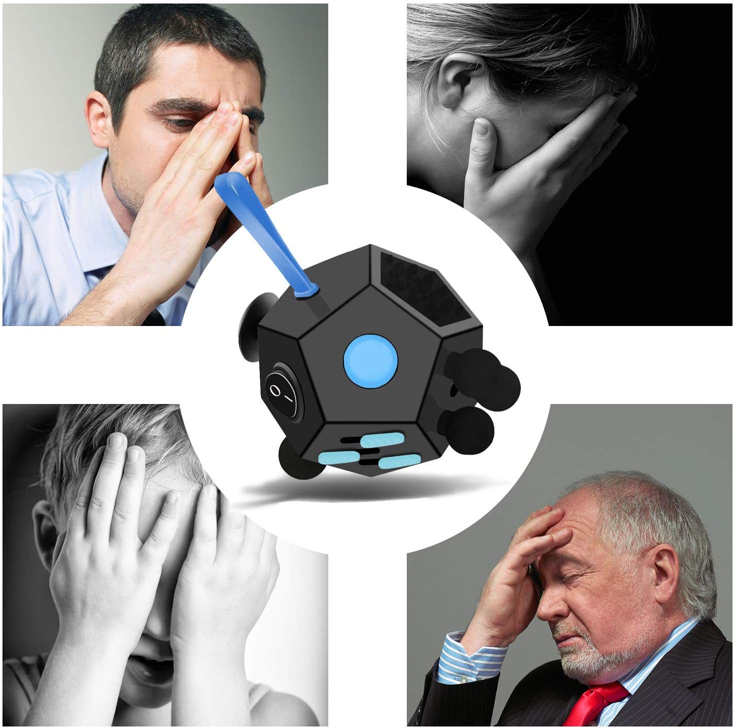 Fidget Dodecagon –12 Side Fidget Toy Cube Relieves Stress and Anxiety Anti Depression Cube for