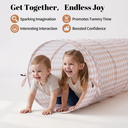 Suncuber Tunnel Toys for Toddlers: Pop Up Kids Play Tunnel with Carry Bag - Collapsible Peachskin