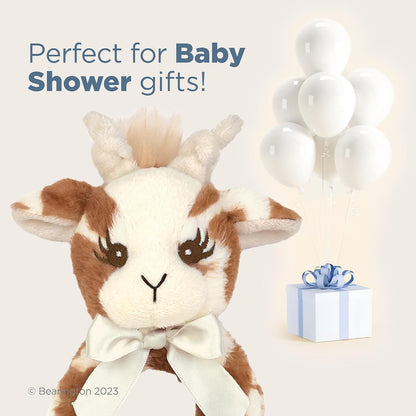 Bearington Collection Baby Lil' Patches, 5.5 in Giraffe Plush Stuffed Animal Baby Rattle, Newborn