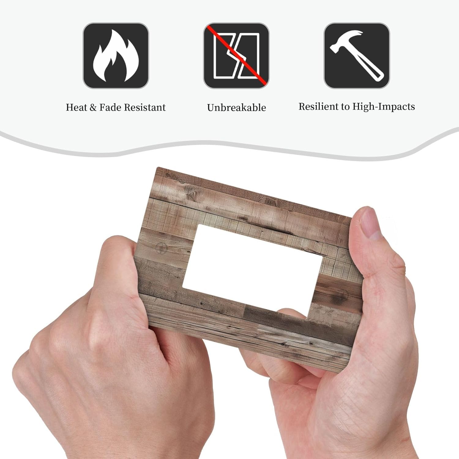 Decorative Outlet Covers Retro Wood Plank Vintaga Wooden Board 1 Gang Single Decora GFCI Device