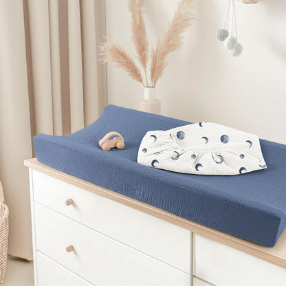 Bearmoss Changing Pad Cover, 2 Pack Muslin [100% Cotton] Diaper Changing Table Covers, 32'' x 16''