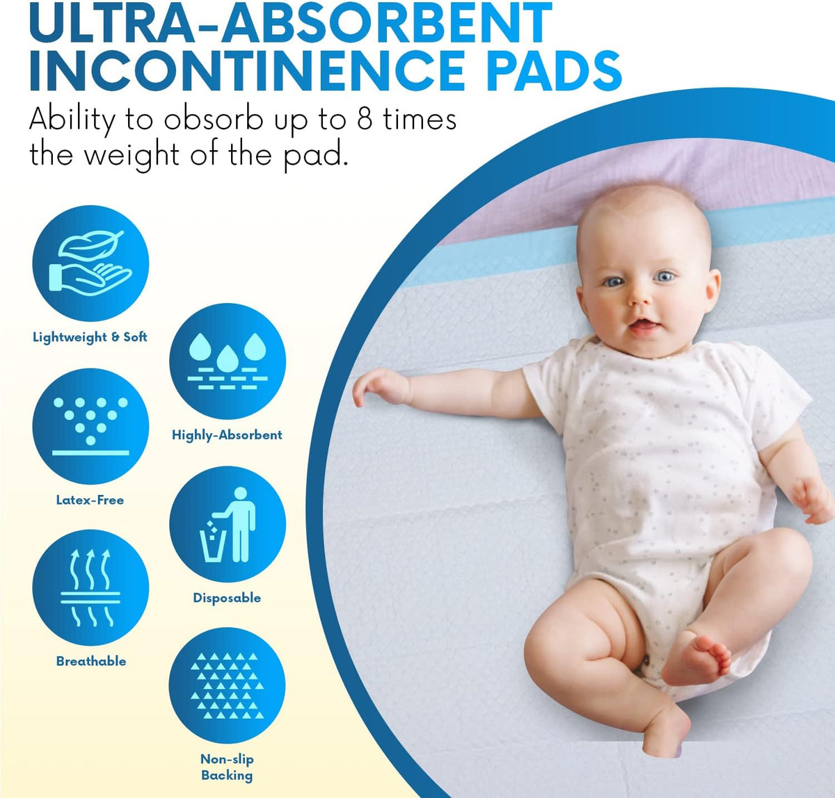 Healqu Disposable Underpads - Incontinence Bed Chux Pads for Adults, Kids, Elderly, and Pets