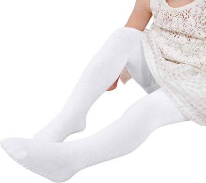 Zando Baby Girls Tights Cozy Cotton Infant Non Slip Grip Leggings Toddler Solid Knit Pantyhose Warm