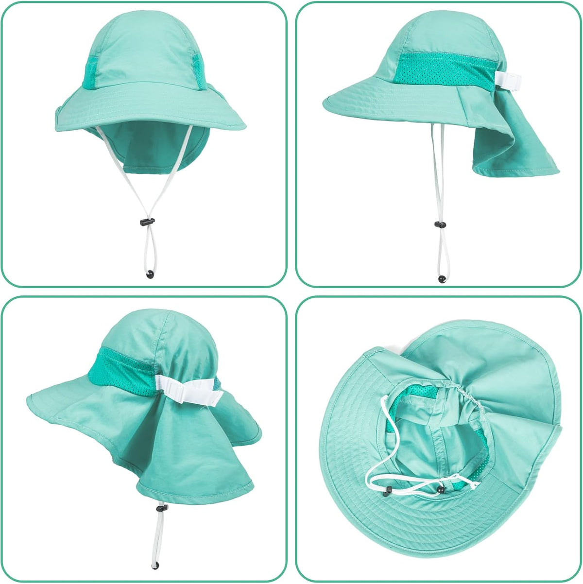 Toddler Baby Sun Hat Kids Summer UPF 50+ for Boys Girls Adjustable Beach Hats with Bucket Wide Brim
