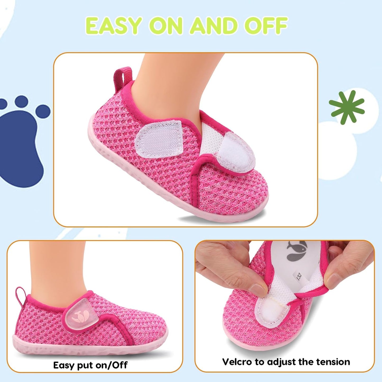 FEETCITY Baby Boys Girls First Walking Shoes Infant Sneakers Crib Shoes Breathable Lightweight Slip