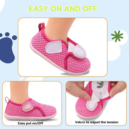 FEETCITY Baby Boys Girls First Walking Shoes Infant Sneakers Crib Shoes Breathable Lightweight Slip