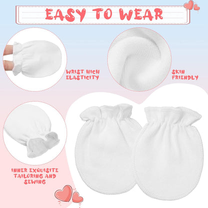 9 Pairs Newborn Baby Boys Girls Mittens 0-6 Months Infant Toddler Mittens No Scratch Solid Color