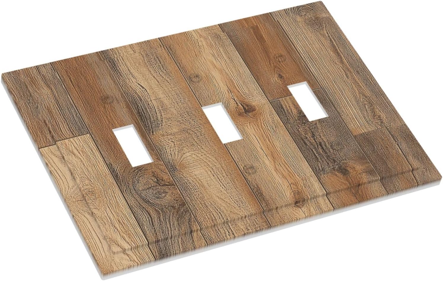 Decorative Switch Plates Retro Rustic Brown Wood Grain 3 Gang Wall Plate Triple Toggle Light Switch