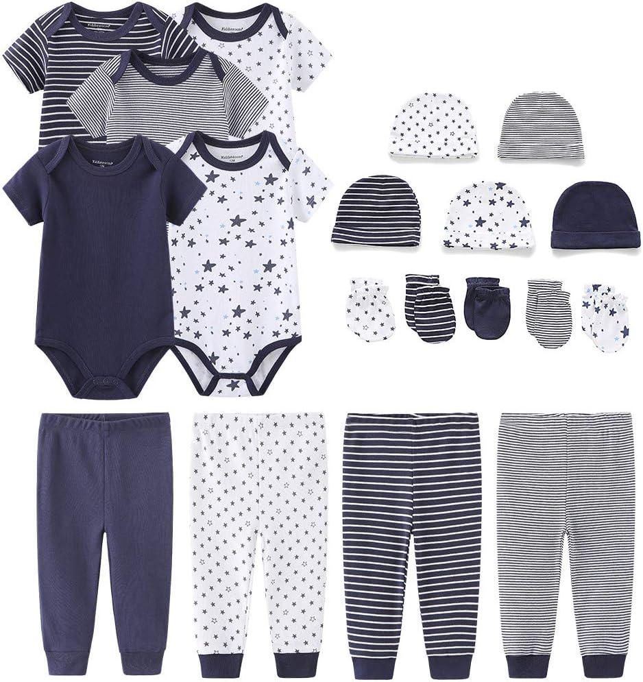 Kiddiezoom Newborn Baby Girl Boy Clothes Baby Outfits Pants Bodysuits Gifts Set Layette Set 0-3